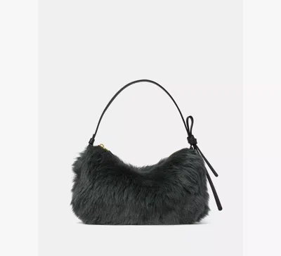 Kate Spade Loop Shearling Shoulder Bag In Gray
