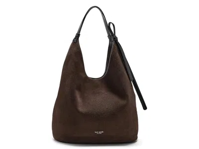 Kate Spade Loop Suede And Crinkle Patent Large Carryall Bag Women's Handbags Hot Fudge, Leather In Brown