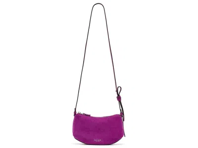 Kate Spade Loop Suede Crossbody Bag Wallet Women's Handbags Beet, Leather/suede In Purple