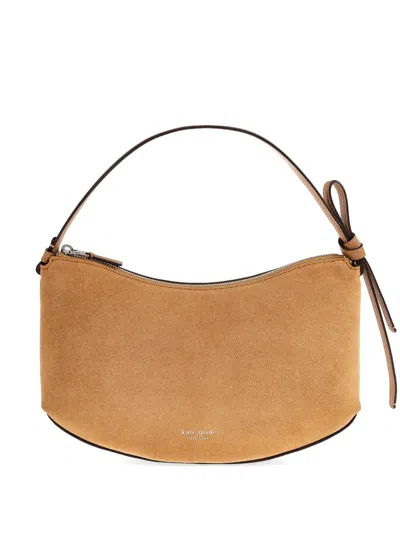 Kate Spade Loop Suede Knotted-strap Shoulder Bag In Brown