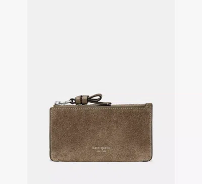 Kate Spade Loop Suede Zip Card Case In Driftwood