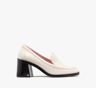 Kate Spade Lori Heeled Loafers In Cream