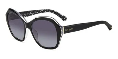 Kate Spade Lottie/g/s Asian Fit Polarized 807/wj Women's Sunglasses Black Size 55