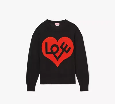 Kate Spade Love Heart Intarsia Sweater In Black