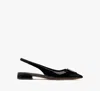 Kate Spade Lover Patent Slingback Flats In Black