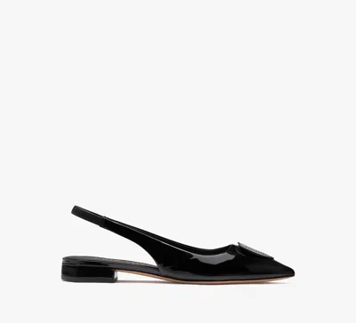 Kate Spade Lover Patent Slingback Flats In Black