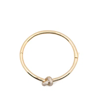 Kate Spade Loves Me Knot Pavé-set Bangle In Gold