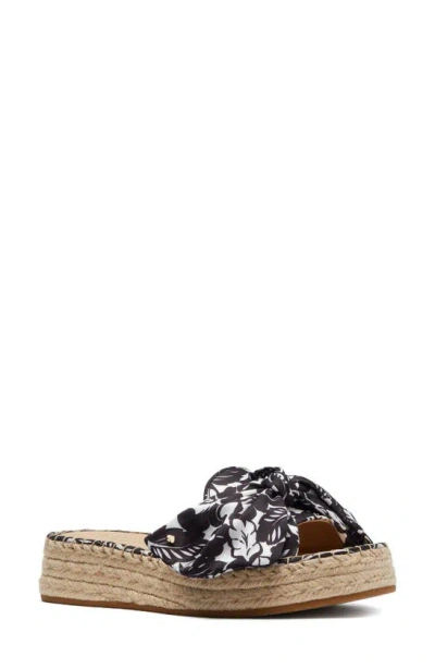 Kate Spade Lucie Espadrille Platform Slide Sandal In Black