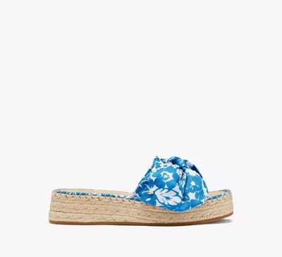 Kate Spade Lucie Tropical Foliage Espadrilles In Riverside Blue