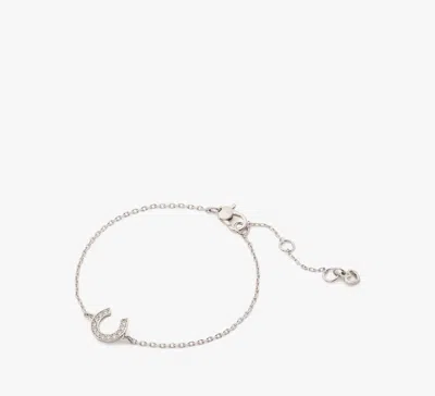 Kate Spade Lucky Charm Pavé Horseshoe Solitaire Bracelet In Silver