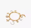 Kate Spade Two-tone Cubic Zirconia Pave Lucky Charm Bracelet In Gold