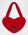 Kate Spade Luver Heart Faux Fur Tote Bag In Cherry Rouge
