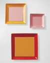 Kate Spade New York Make It Pop 3pc Tray Set In Red