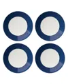 Kate Spade New York Set Of 4 Make It Pop Blue Accent Plates In Navy