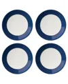 Kate Spade New York Set Of 4 Make It Pop Blue Accent Plates In Navy