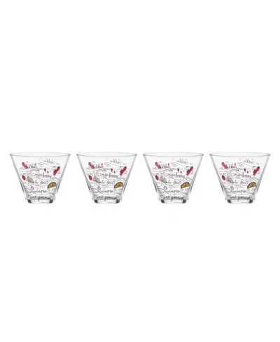 Kate Spade Make Merry Stemless Martini Glasses, Set Of 4 In Multi