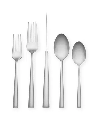 Kate Spade Malmo Satin 5-piece Flatware Place Setting In Gray