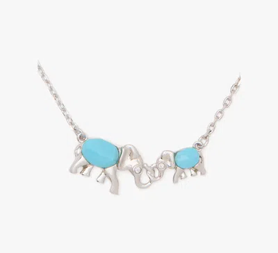 Kate Spade Mama Elephant Pendant In Clear/silver