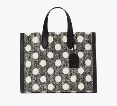 Kate Spade Manhattan Dot Tweed Large Tote In Black