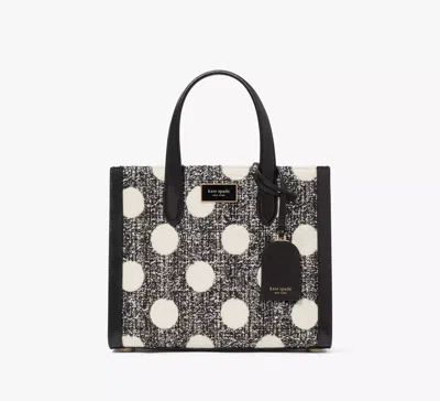 Kate Spade Manhattan Dot Tweed Small Tote In Black