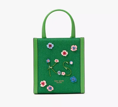 Kate Spade Manhattan Floral Appliqué Chenille Mini Tote In Watercress