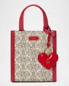 Kate Spade Manhattan Mini Heart Spade Flower Canvas Tote Bag In Cherry Rouge Multi