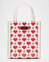 Kate Spade New York Manhattan Pixel Hearts Embossed Saffiano Leather Mini Tote In Cream.