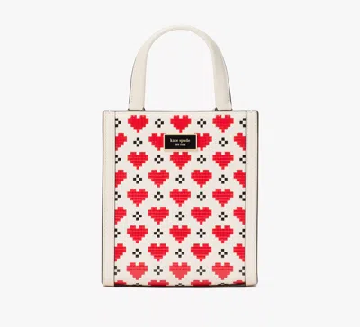 Kate Spade Manhattan Pixel Hearts Mini Tote In Cream
