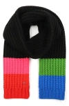Kate Spade Marble Cable Knit Scarf In Black