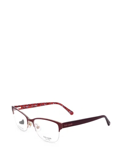 Kate Spade Marjorie Rectangle-frame Glasses In Burgundy