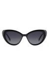 Kate Spade New York Marlah's 53mm Gradient Cat Eye Sunglasses In Black/ Grey Shaded