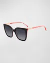 Kate Spade Marlowe Acetate Square Sunglasses In Black