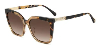 Kate Spade Marlowe/g/s Asian Fit 2oh/ha Women's Sunglasses Brown Size 55 In Brown Black Horn