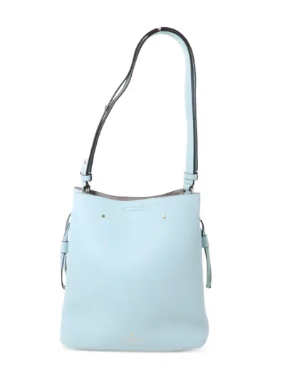 Pre-owned Kate Spade Marti Leather Bucket Bag In Blue