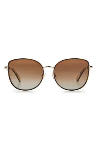 Kate Spade Maryam 56mm Gradient Polarized Cat Eye Sunglasses In Brown