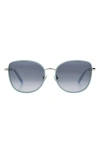 Kate Spade Maryam 56mm Gradient Polarized Cat Eye Sunglasses In Silver/ Dark Grey Sf
