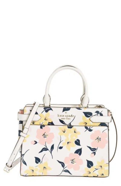 Kate Spade Medium Floral Satchel Bag In Cream Multi