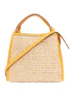 Kate Spade Medium Knott Tweed Leather Bag In Neutrals
