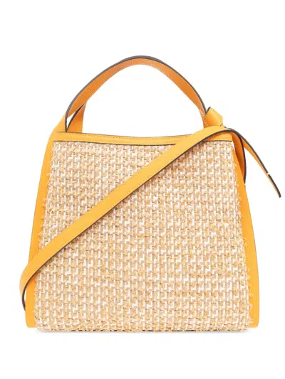 Kate Spade Medium Knott Tweed Leather Bag In Neutrals