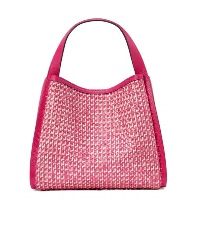 Kate Spade Medium Knott Tweed Leather Bag In Pink