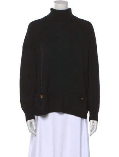 Pre-owned Kate Spade Merino Wool Turtleneck Sweater In Black