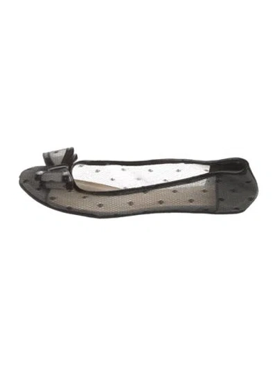 Pre-owned Kate Spade Mesh Ballet Flats In Black