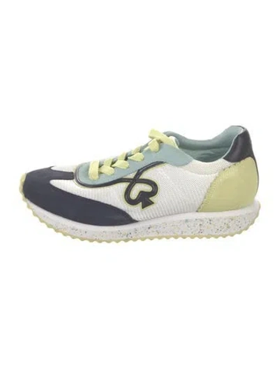 Pre-owned Kate Spade Mesh Printed Athletic Sneakers In Blue