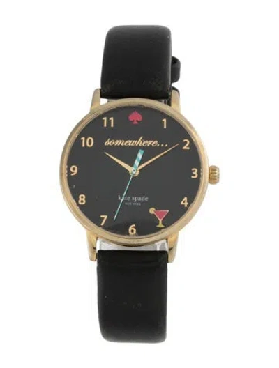Pre-owned Kate Spade Metro 5 O'clock Somewhere Watch In Multi