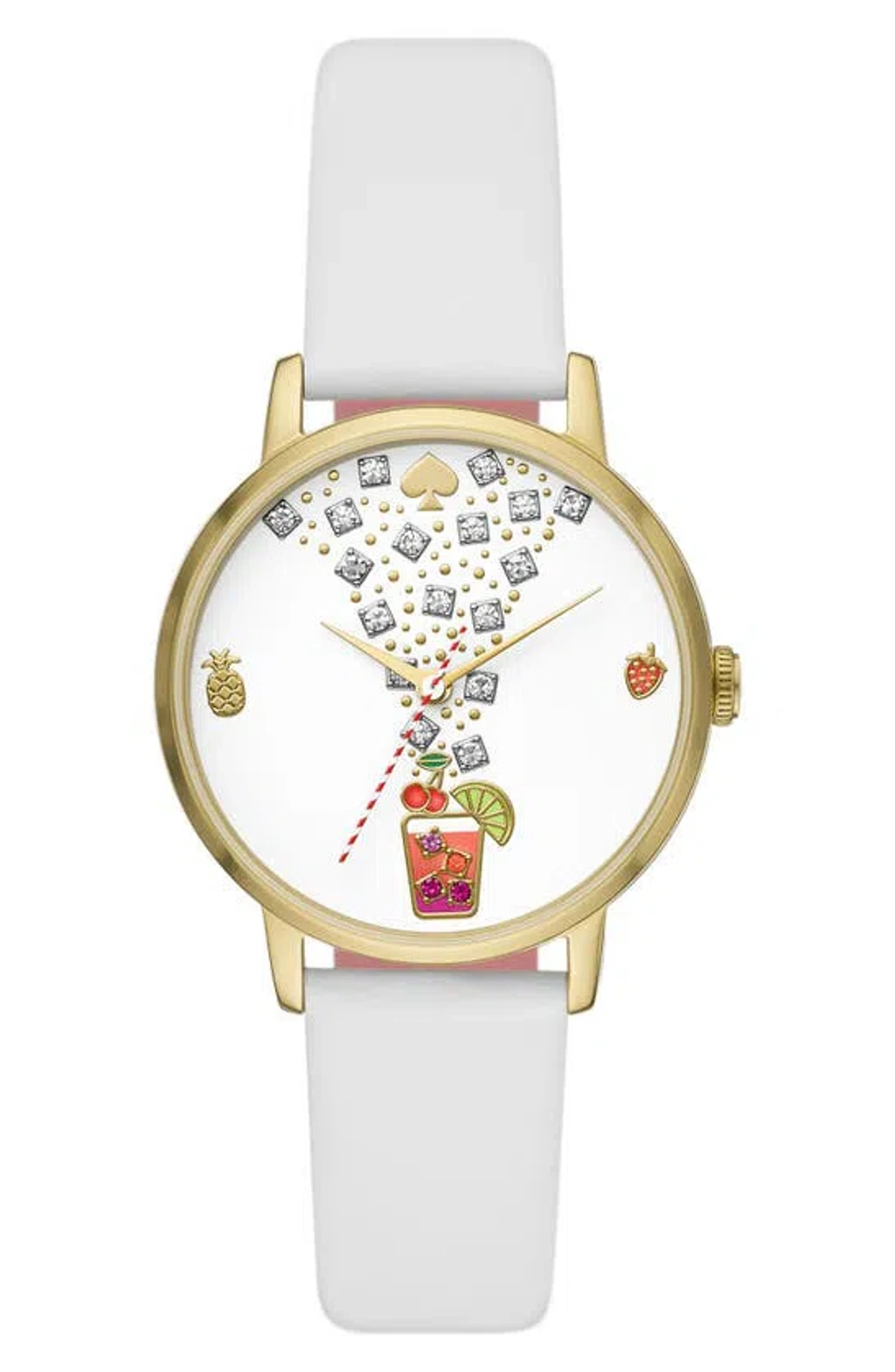 Kate Spade New York Metro Cocktail Leather Strap Watch, 34mm  display picture 3
