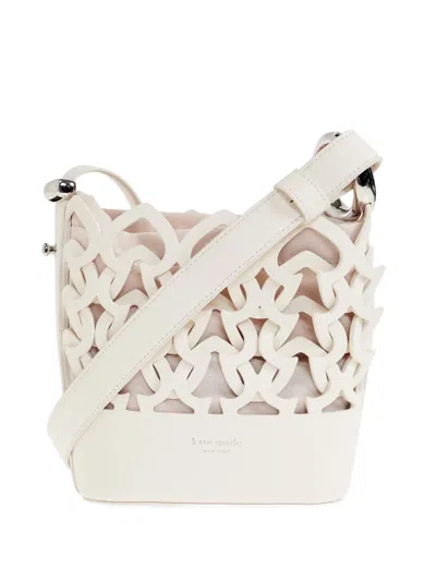 Kate Spade Mini Halo Leather Bucket Bag In Neutral
