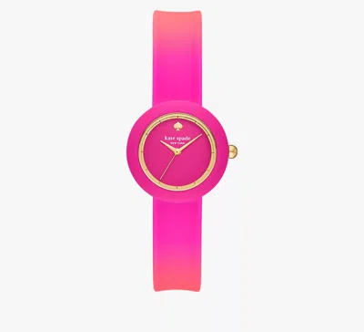 KATE SPADE MINI PARK ROW PINK OMBRÉ SILICONE WATCH