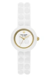 KATE SPADE MINI PARK ROW SILICONE STRAP WATCH, 28MM