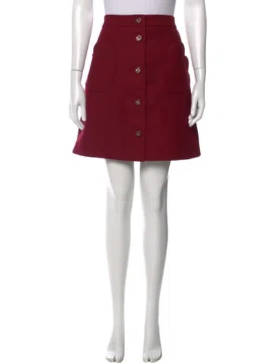 Pre-owned Kate Spade Mini Skirt In Burgundy