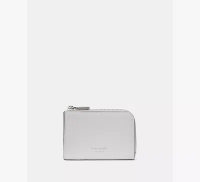 Kate Spade Mini Zip Card Case In Quarry Grey